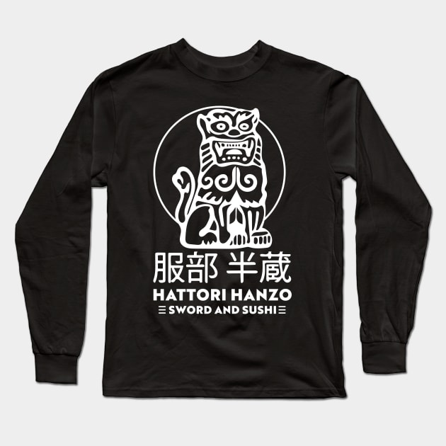 Hattori Hanzo Sword and Sushi (light) Long Sleeve T-Shirt by Doc Multiverse Designs